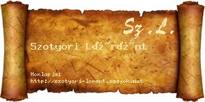 Szotyori Lóránt névjegykártya