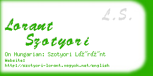 lorant szotyori business card